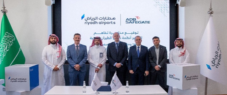 RiyadhAirports and ADB SAFEGATE signed an MoU to collaborate, and innovatively to develop and trial a selection of the most advanced Aviation 