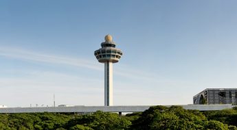 The control tower of Changi Airport in Singapore