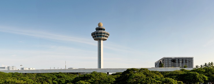 The control tower of Changi Airport in Singapore